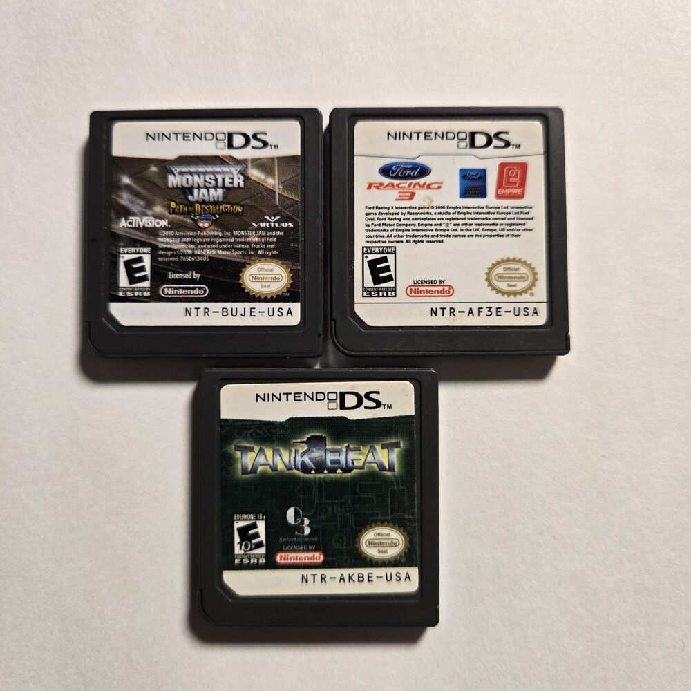 DS Game Bundle: Monster Jam, Tank Beat, & Ford Racing 3 Game Only